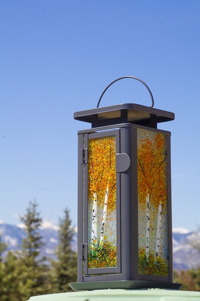 Glass Aspen Tree Lantern by Arlyss Grosz