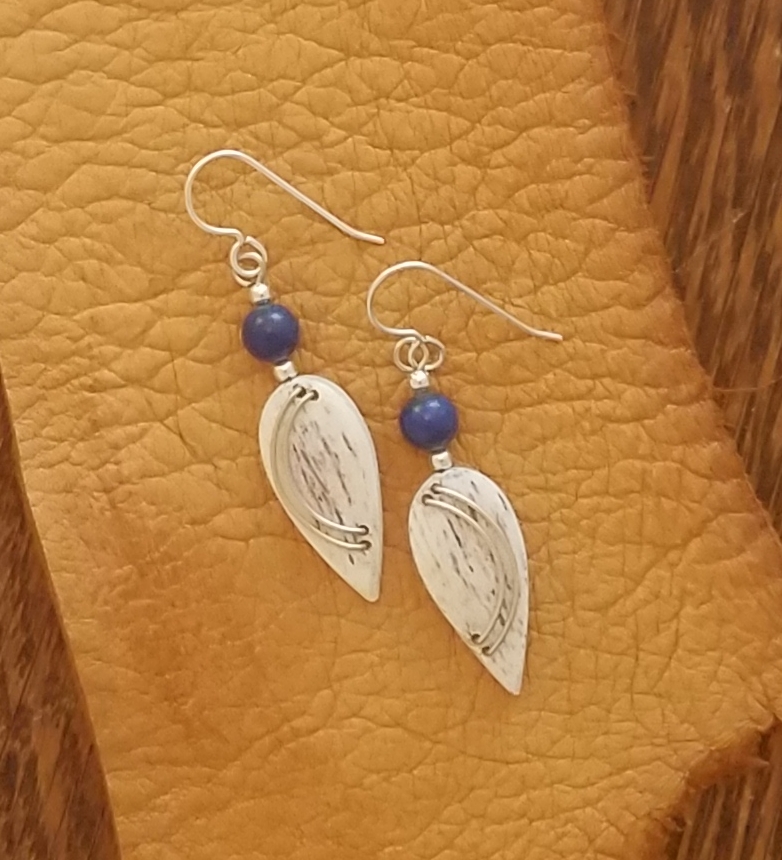 Earrings with Lapis Lazuli and Sterling Silver by Dancing Elk Designs