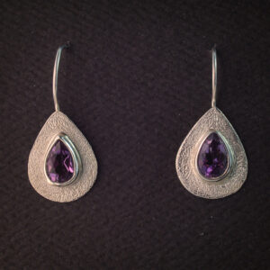 Earrings with Amethyst by Jill Woodford